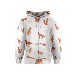 Fox Animal Wild Pattern Kids  Zipper Hoodie by BangZart