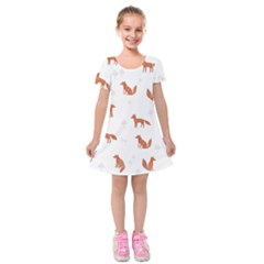 Fox Animal Wild Pattern Kids  Short Sleeve Velvet Dress by BangZart