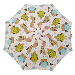 Cute Owls Pattern Straight Umbrellas by BangZart