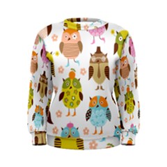 Cute Owls Pattern Women s Sweatshirt by BangZart