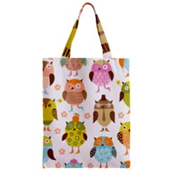 Cute Owls Pattern Zipper Classic Tote Bag by BangZart