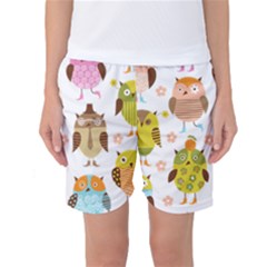 Cute Owls Pattern Women s Basketball Shorts by BangZart