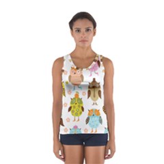 Cute Owls Pattern Sport Tank Top  by BangZart