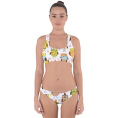 Cute Owls Pattern Cross Back Hipster Bikini Set