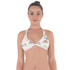 Dinosaur Art Pattern Halter Neck Bikini Top