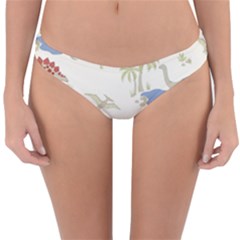 Dinosaur Art Pattern Reversible Hipster Bikini Bottoms