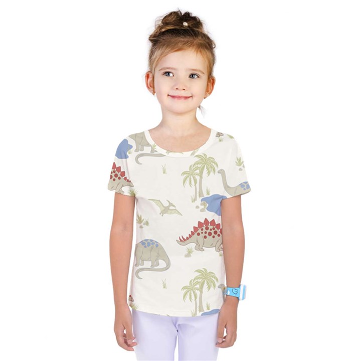 Dinosaur Art Pattern Kids  One Piece Tee