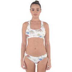 Dinosaur Art Pattern Cross Back Hipster Bikini Set