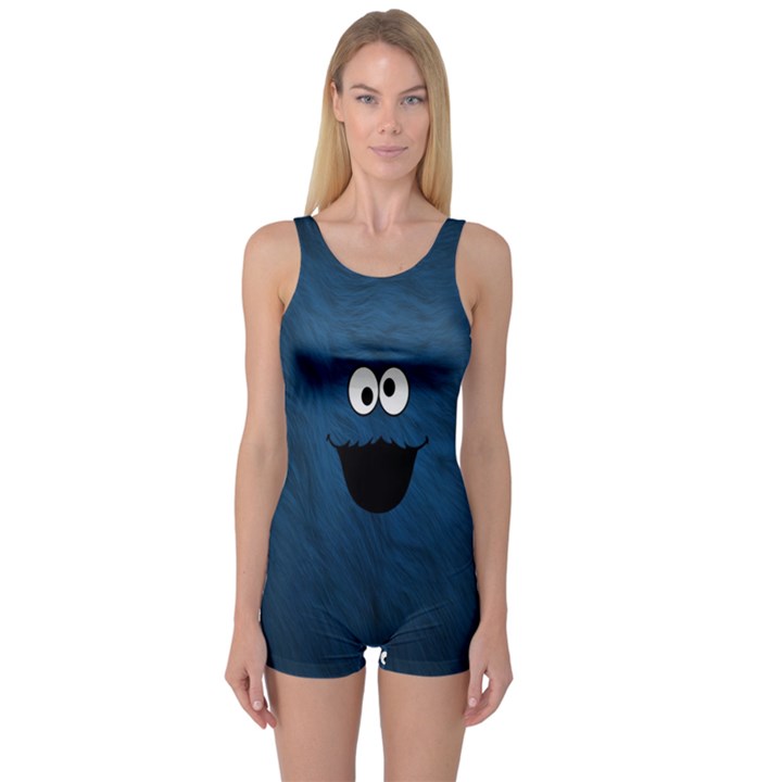 Funny Face One Piece Boyleg Swimsuit