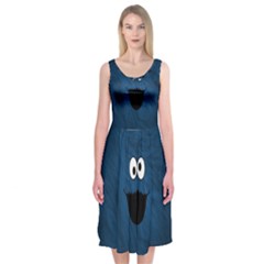 Funny Face Midi Sleeveless Dress by BangZart