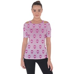 Alien Pattern Pink Short Sleeve Top