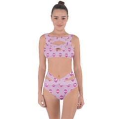 Alien Pattern Pink Bandaged Up Bikini Set 