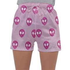 Alien Pattern Pink Sleepwear Shorts