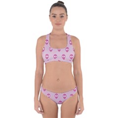 Alien Pattern Pink Cross Back Hipster Bikini Set