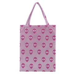 Alien Pattern Pink Classic Tote Bag by BangZart