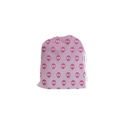 Alien Pattern Pink Drawstring Pouches (xs)  by BangZart