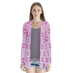 Alien Pattern Pink Drape Collar Cardigan by BangZart