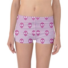 Alien Pattern Pink Reversible Boyleg Bikini Bottoms by BangZart