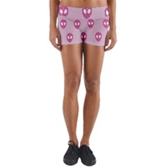 Alien Pattern Pink Yoga Shorts