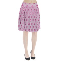 Alien Pattern Pink Pleated Skirt by BangZart