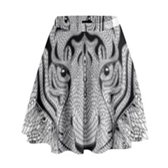 Tiger Head High Waist Skirt by BangZart