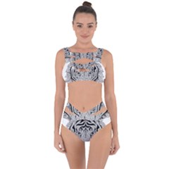 Tiger Head Bandaged Up Bikini Set 