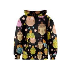 Cute Owls Pattern Kids  Pullover Hoodie by BangZart