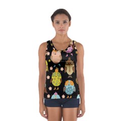 Cute Owls Pattern Sport Tank Top  by BangZart