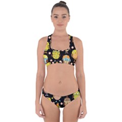 Cute Owls Pattern Cross Back Hipster Bikini Set