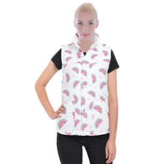 Watermelon Wallpapers  Creative Illustration And Patterns Women s Button Up Puffer Vest by BangZart