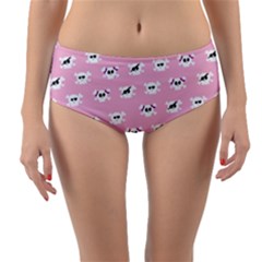 Girly Girlie Punk Skull Reversible Mid-waist Bikini Bottoms by BangZart