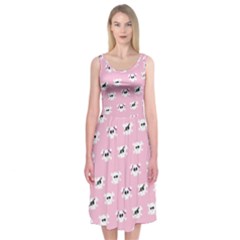 Girly Girlie Punk Skull Midi Sleeveless Dress by BangZart