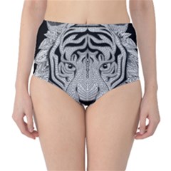 Tiger Head High-waist Bikini Bottoms by BangZart