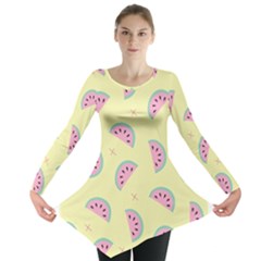 Watermelon Wallpapers  Creative Illustration And Patterns Long Sleeve Tunic  by BangZart