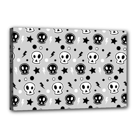 Skull Pattern Canvas 18  X 12  by BangZart