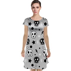 Skull Pattern Cap Sleeve Nightdress