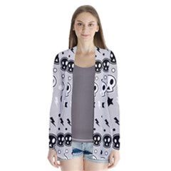 Skull Pattern Drape Collar Cardigan by BangZart