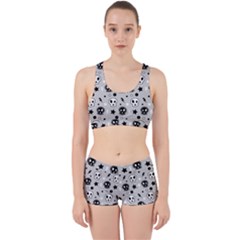 Skull Pattern Work It Out Sports Bra Set