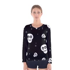 Skull Pattern Women s Long Sleeve Tee