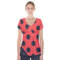 Abstract Bug Cubism Flat Insect Short Sleeve Front Detail Top