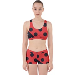 Abstract Bug Cubism Flat Insect Work It Out Sports Bra Set