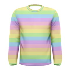 Cute Pastel Rainbow Stripes Men s Long Sleeve Tee by BangZart