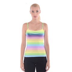 Cute Pastel Rainbow Stripes Spaghetti Strap Top by BangZart