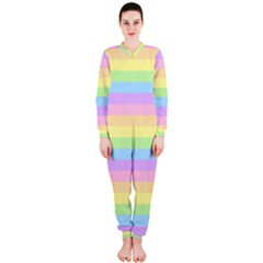 Cute Pastel Rainbow Stripes Onepiece Jumpsuit (ladies)  by BangZart