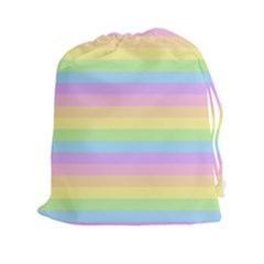 Cute Pastel Rainbow Stripes Drawstring Pouches (xxl) by BangZart