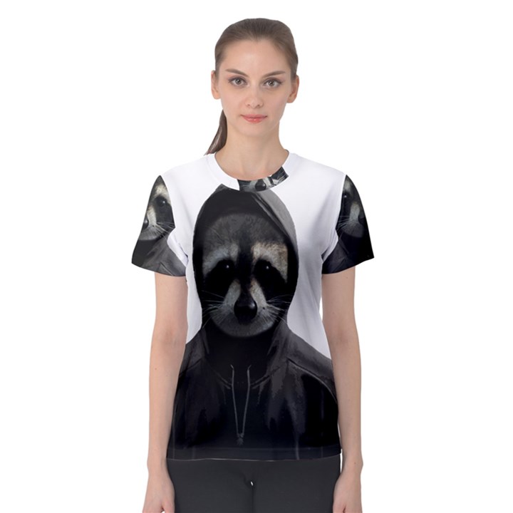 Gangsta raccoon  Women s Sport Mesh Tee