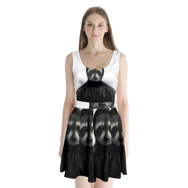 Gangsta raccoon  Split Back Mini Dress 