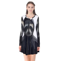 Gangsta Raccoon  Flare Dress by Valentinaart