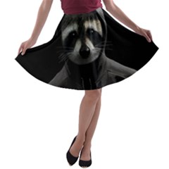 Gangsta Raccoon  A-line Skater Skirt by Valentinaart