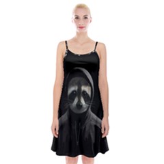 Gangsta Raccoon  Spaghetti Strap Velvet Dress by Valentinaart